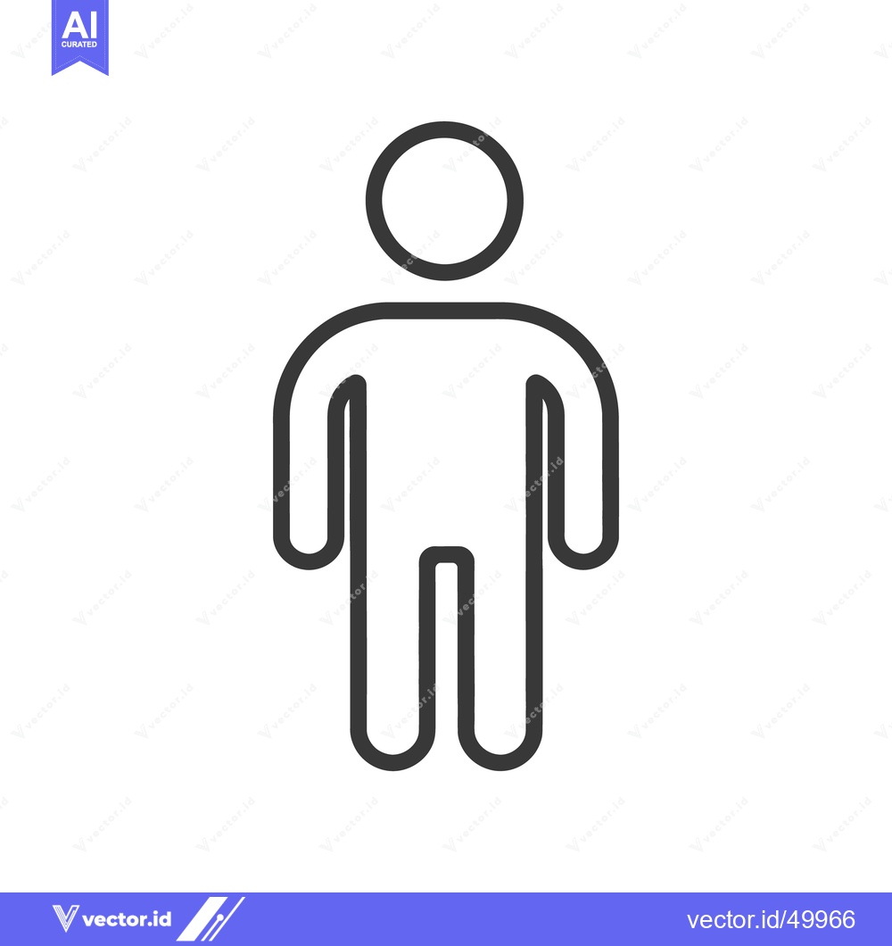 Premium Vector dari A simple black and white outline illustration of a human figure