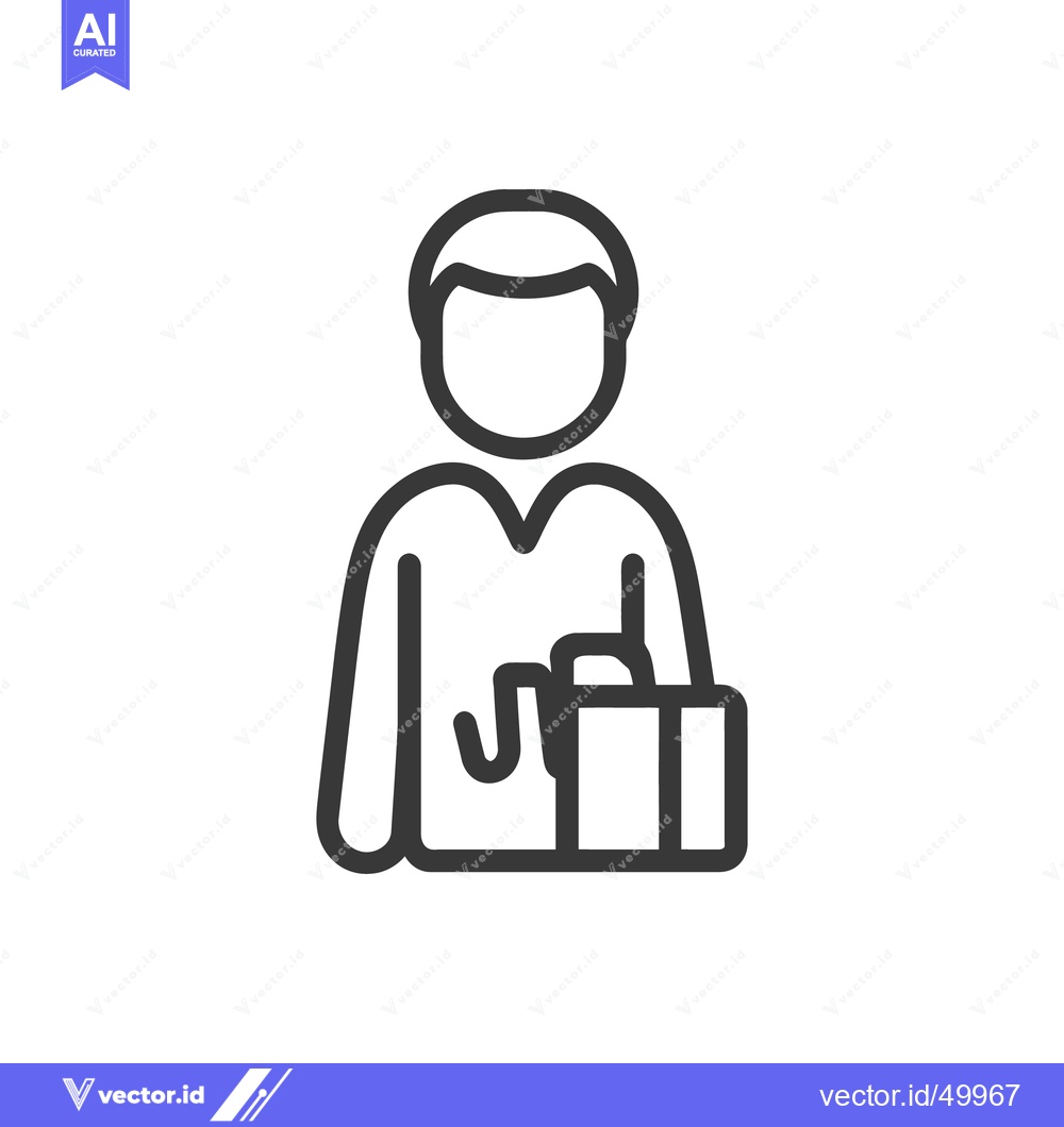 Premium Vector dari A simple illustration of a person holding a briefcase