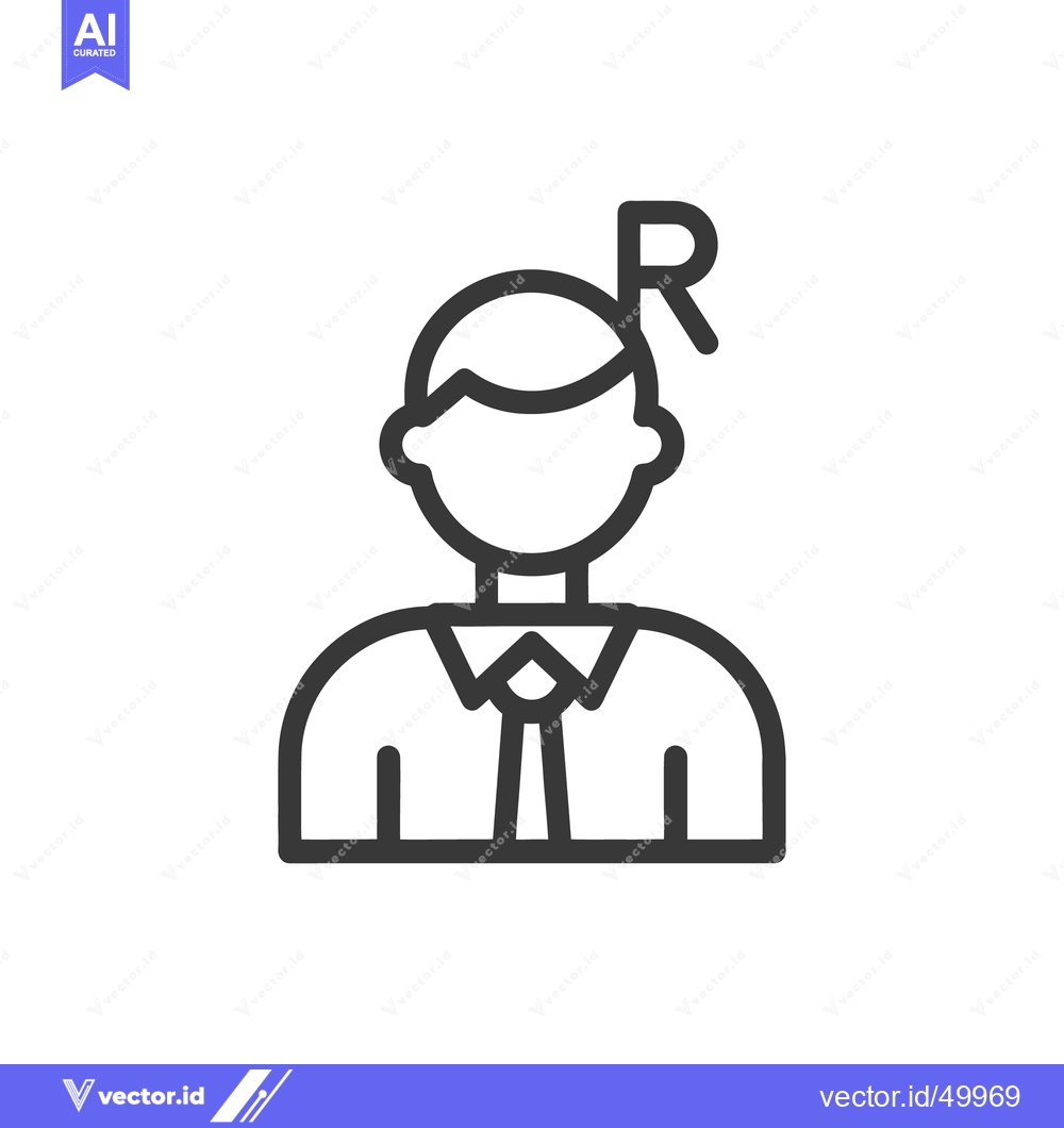 Premium Vector dari A simple line drawing of a person with a flag