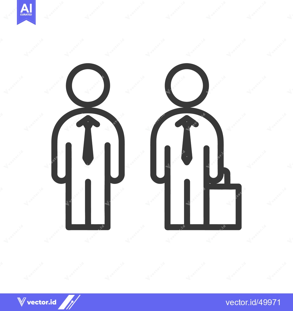 Premium Vector of Two simple business men standing next to each other in a line