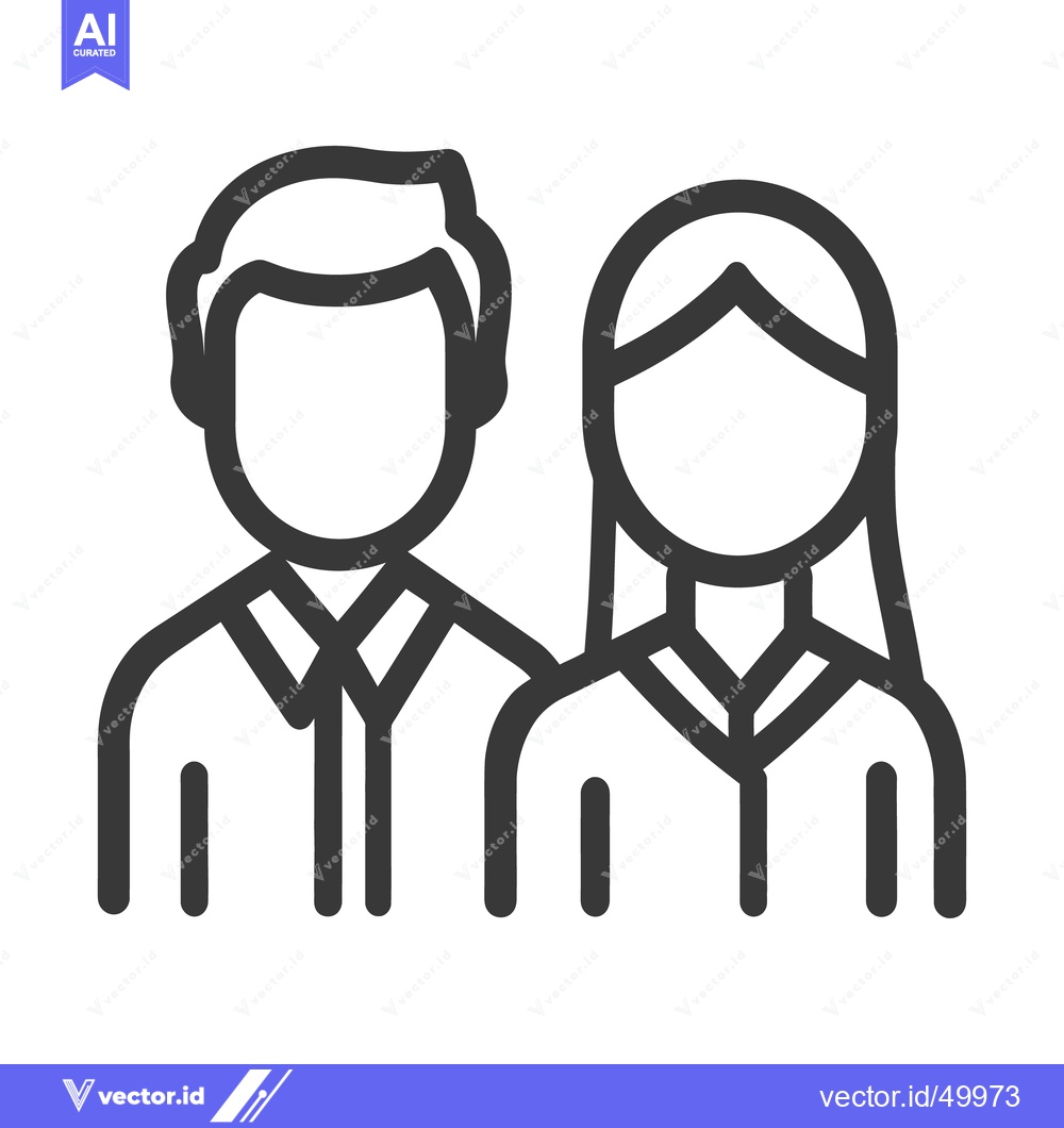 Premium Vector dari A graphic image portraying a couples upper body silhouettes
