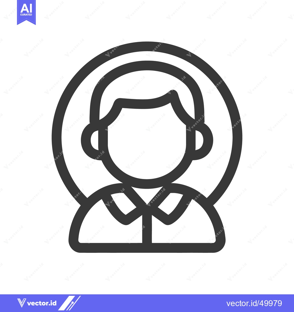 Premium Vector dari Simple graphic illustration of a person in a circular frame