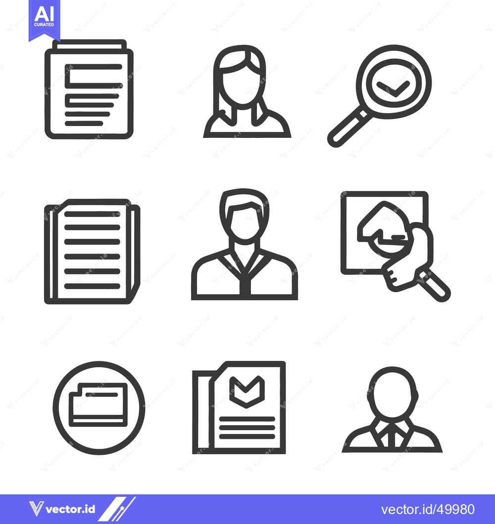 Premium Vector dari Different icons representing people documents and various office tasks