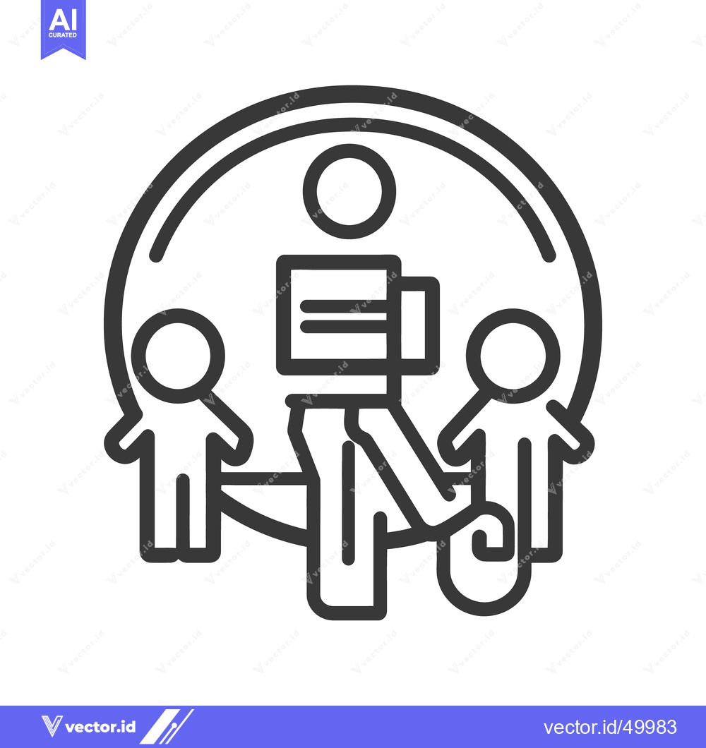 Premium Vector of A graphic icon representing a person with children in circle frame