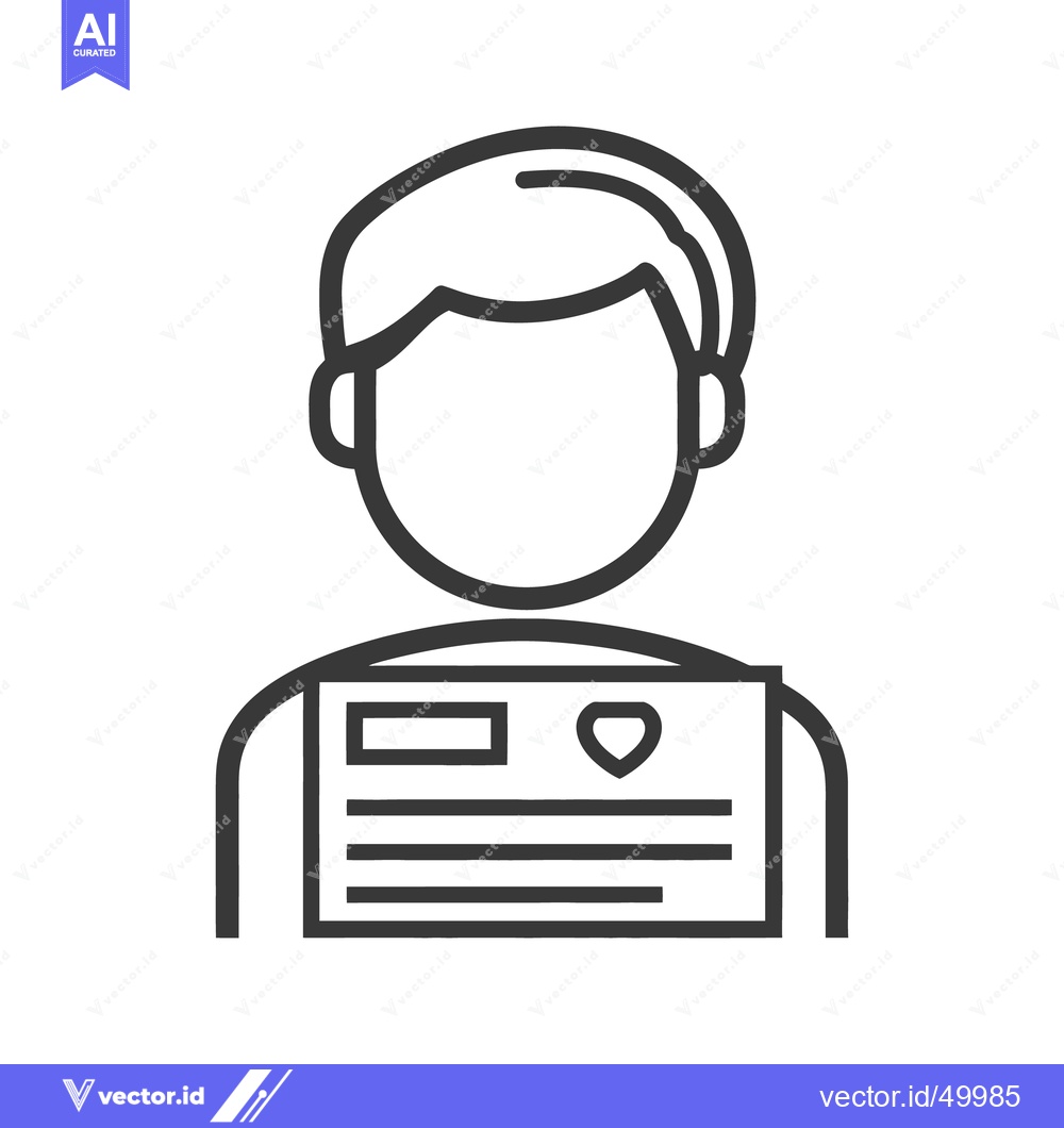 Premium Vector dari A stylized linear graphic showing a person with identifying document