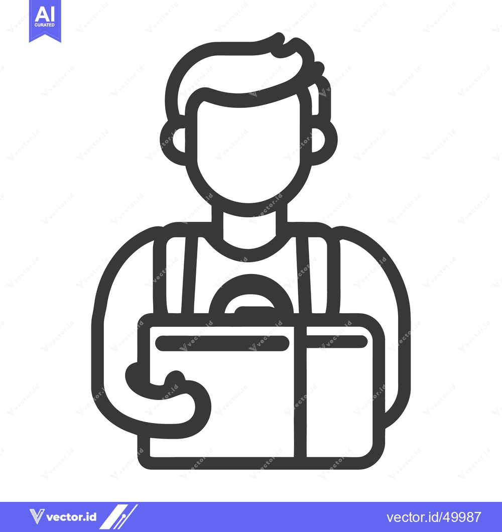 Premium Vector of A graphic image shows a person carrying a delivery box