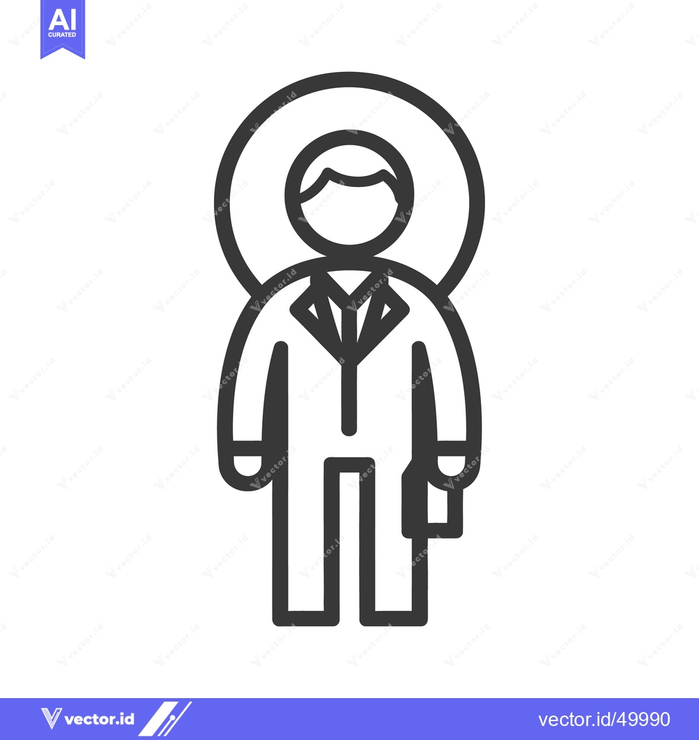 Premium Vector of A simplified icon depicting a person with a halo and attire