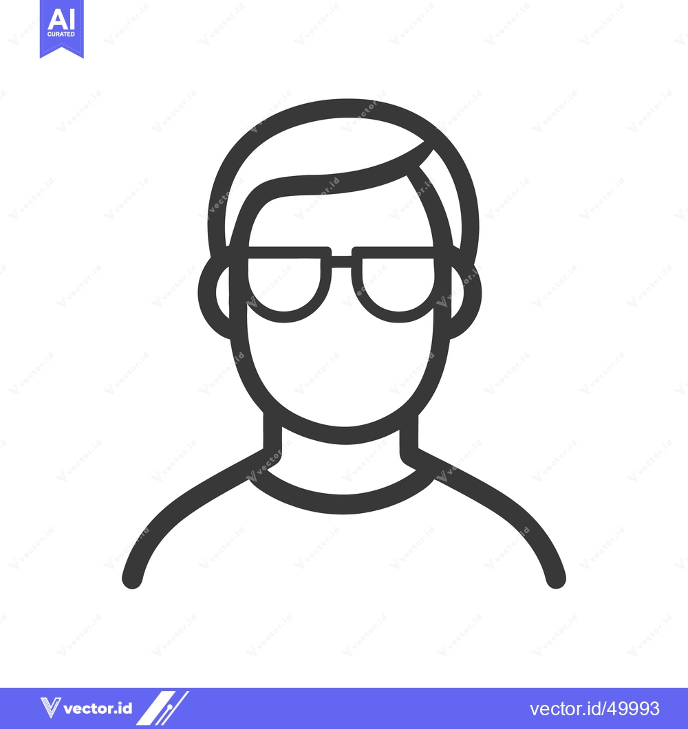Premium Vector dari A simplistic illustration showing a person with glasses in profile