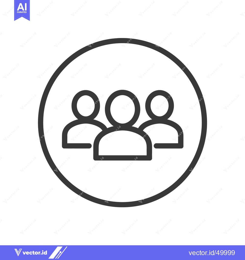 Premium Vector dari Teamwork Icon: Three People in Circle, Minimalist Design