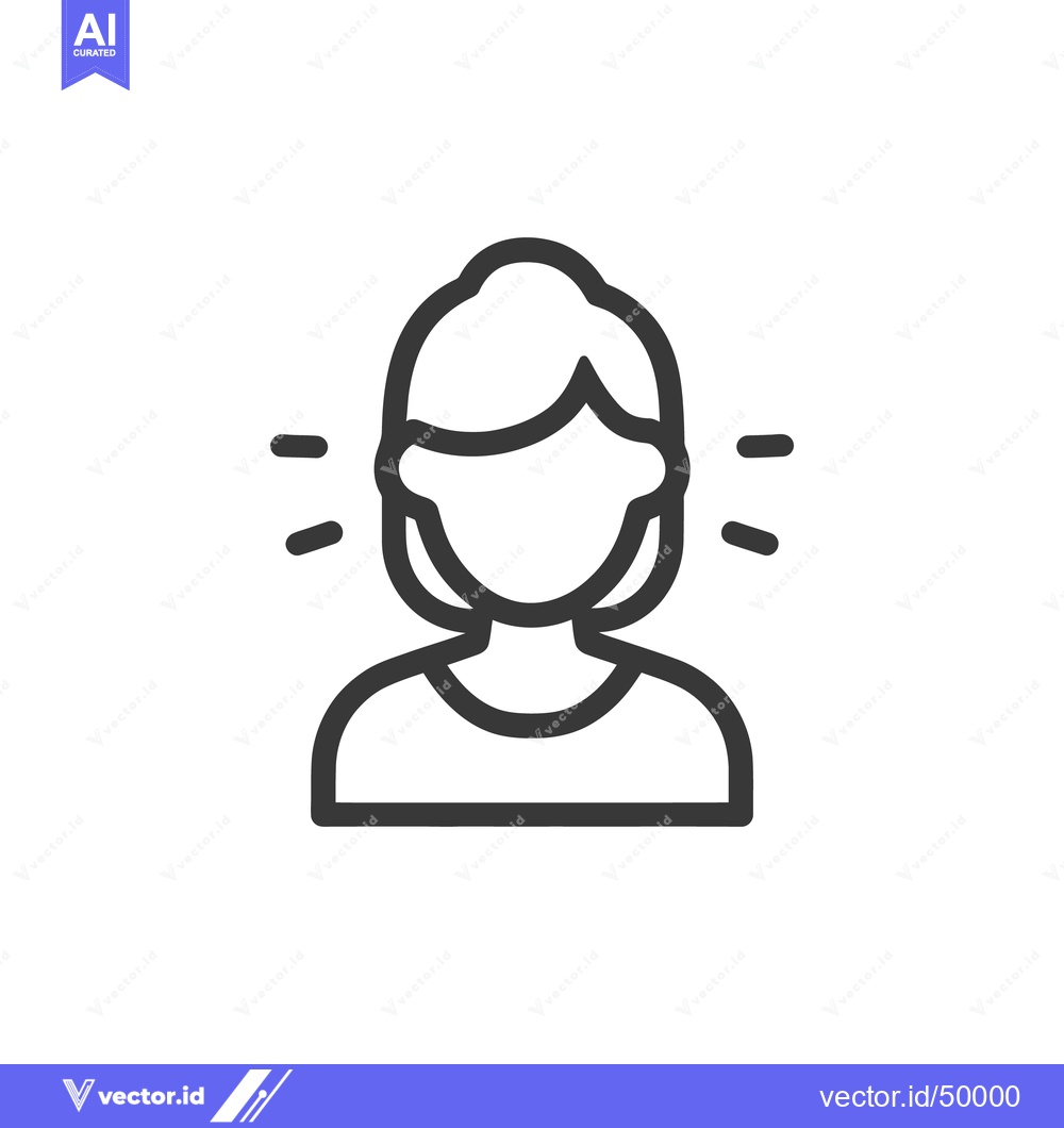 Premium Vector dari Faceless Woman Icon with Short Hair and Aura, Minimalist Design