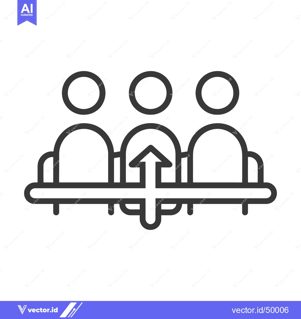 Premium Vector dari Three people sitting with an arrow indicating upward movement