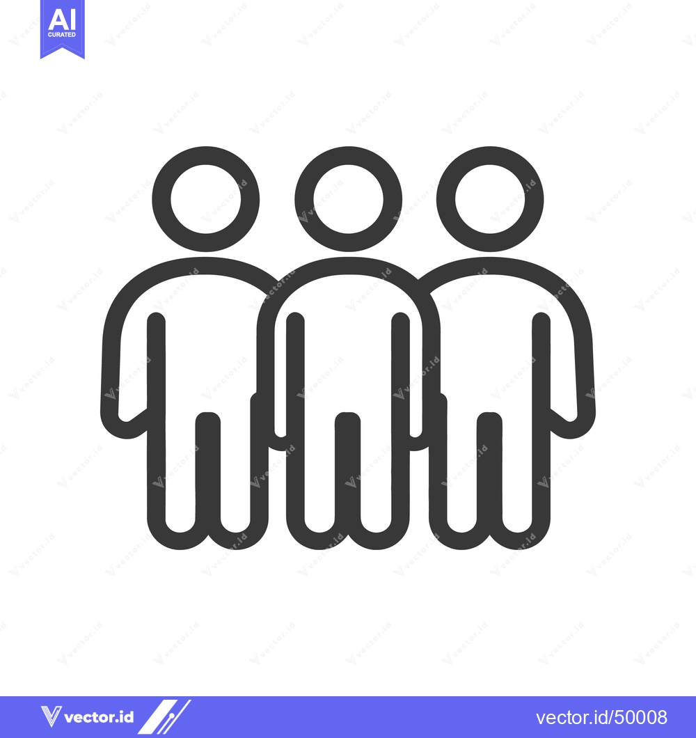 Premium Vector dari Three stylized human figures are standing together in a row