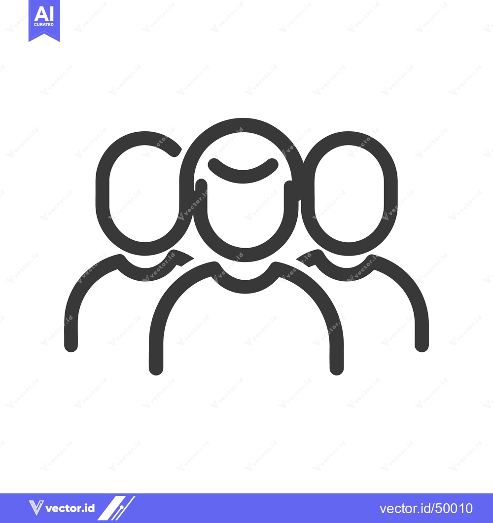Premium Vector dari Simple black and white icon depicting a group of people