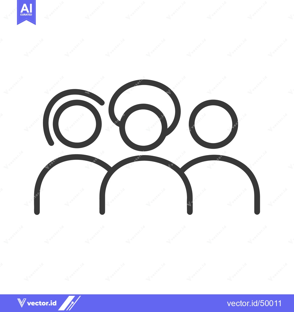 Premium Vector of Three Simple Icon People Representing Unity And Community