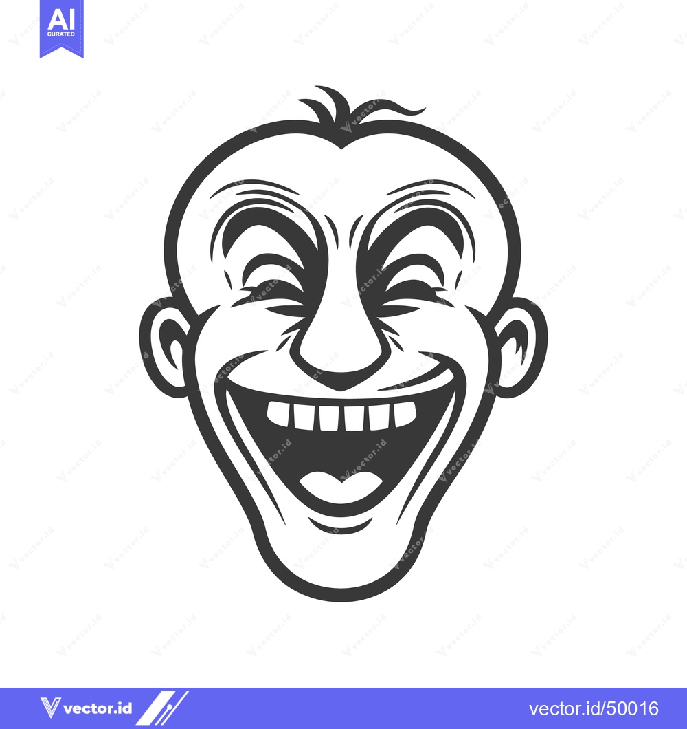 Premium Vector dari A graphic illustration of a laughing human face expression