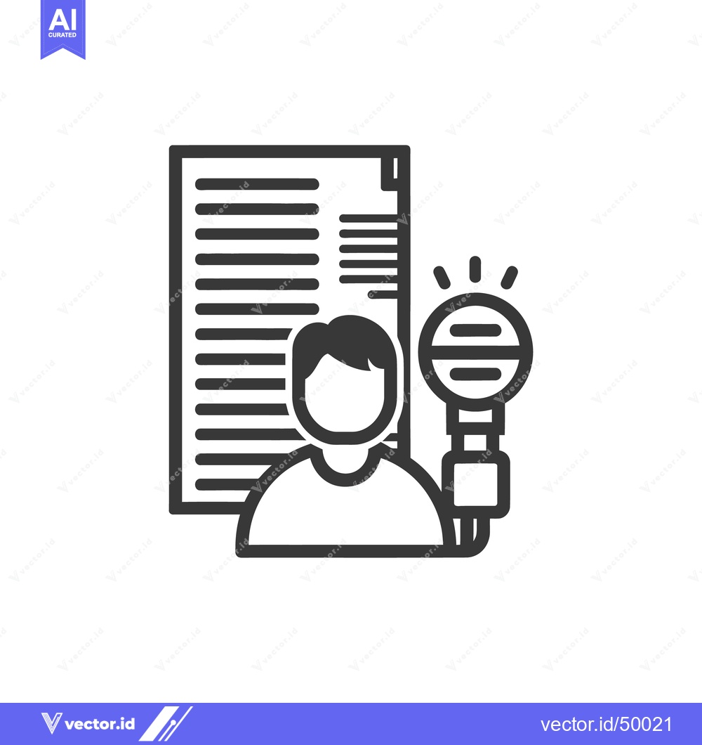 Premium Vector dari A person speaking into a microphone with notes nearby for assistance