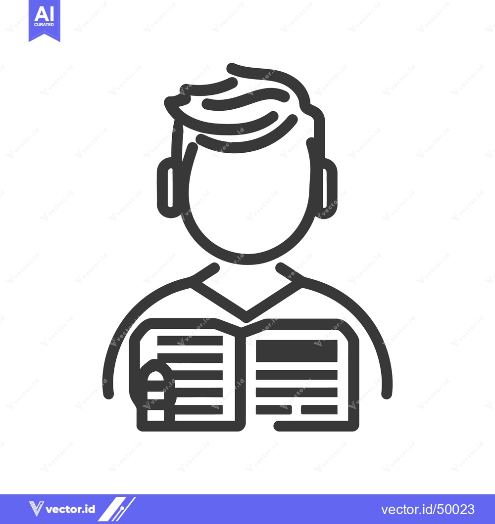 Premium Vector of An illustrated person is holding and reading an open book