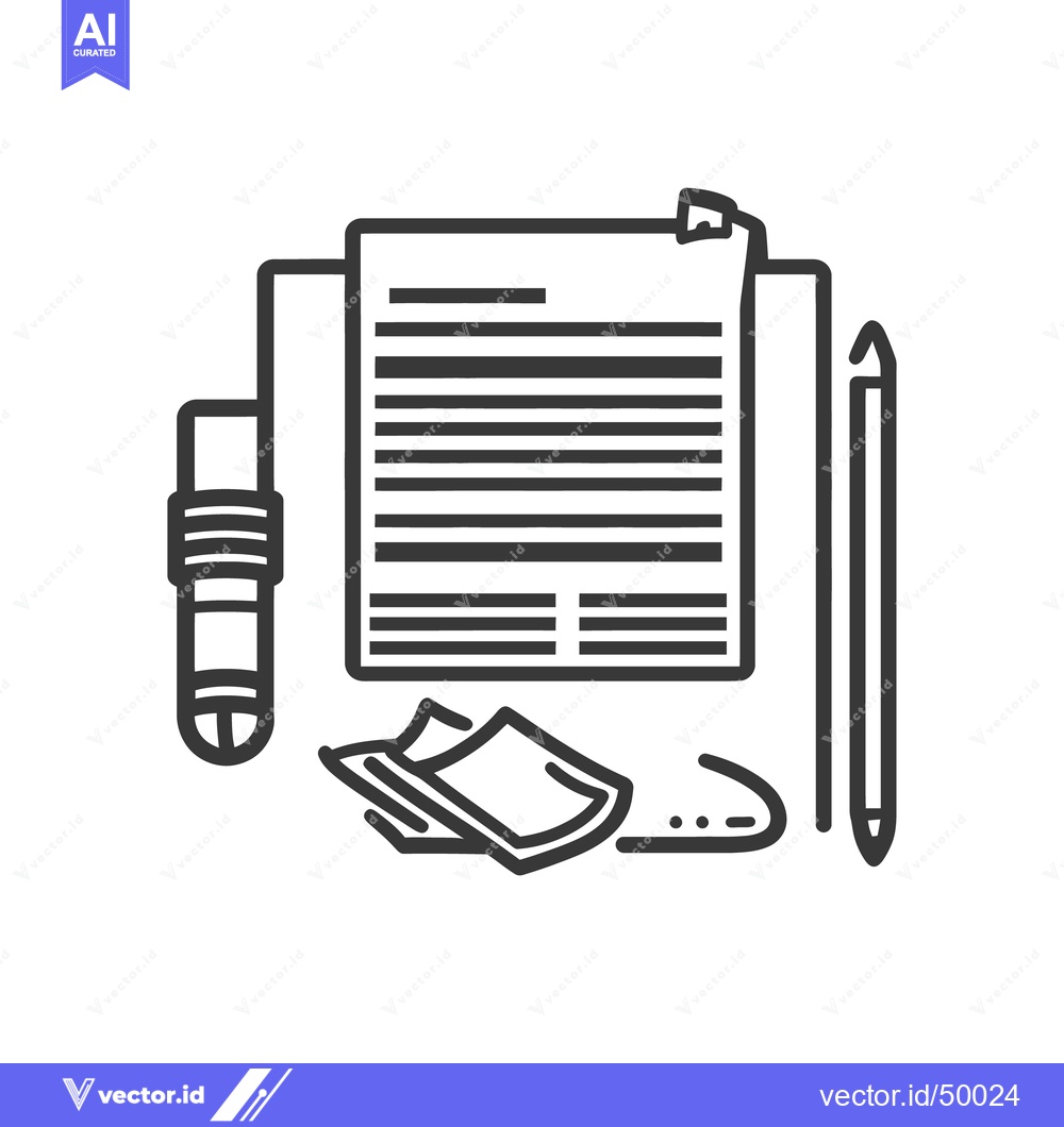 Premium Vector dari Simple black and white office stationery used for writing and paperwor