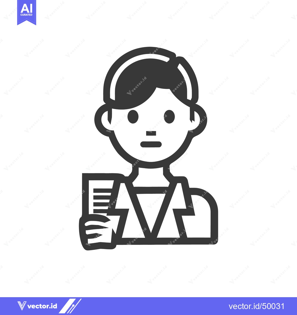 Premium Vector dari Simplified illustration of a person holding a document standing uprigh