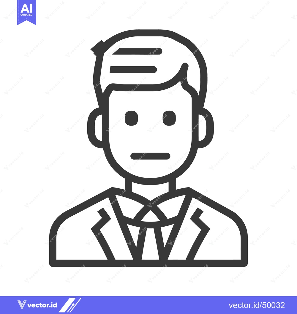 Premium Vector of A simple monochrome illustration of a person wearing a suit