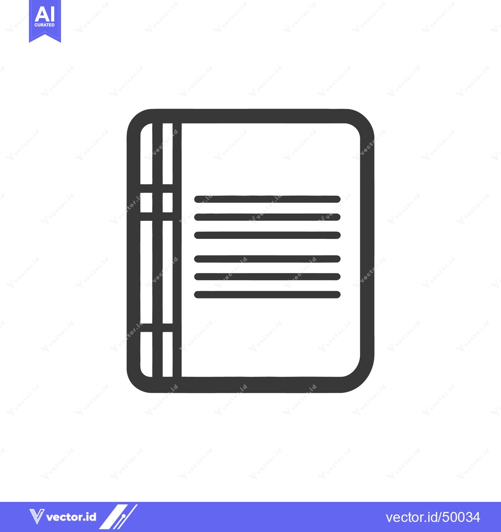 Premium Vector dari A simple black and white icon of a bound notebook document