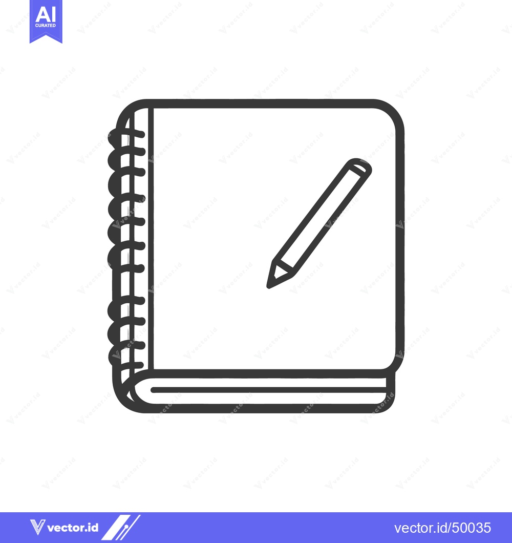 Premium Vector of A spiral bound notebook with a pencil on its blank cover