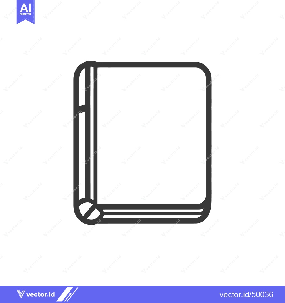 Premium Vector dari Simple black line drawing of a closed book illustration