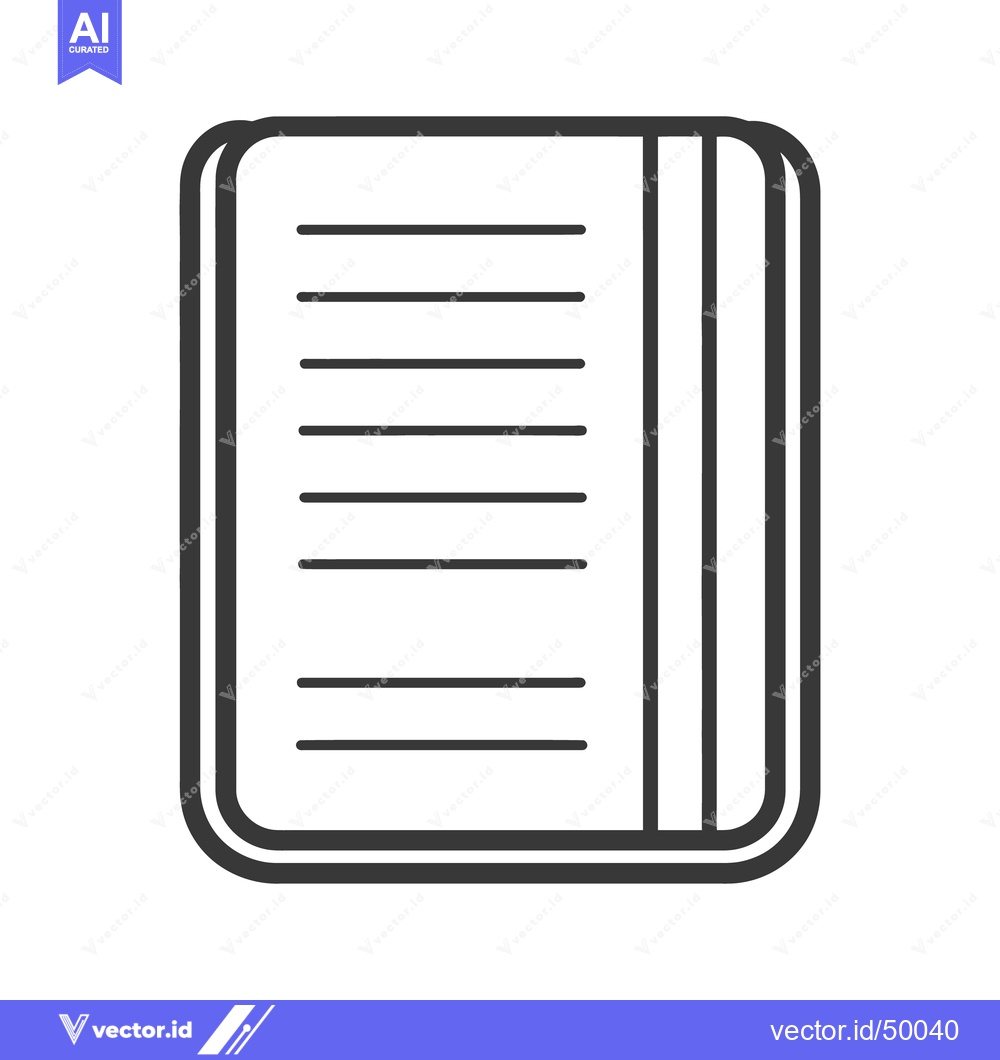 Premium Vector dari A simple illustration of a lined notebook and its pages