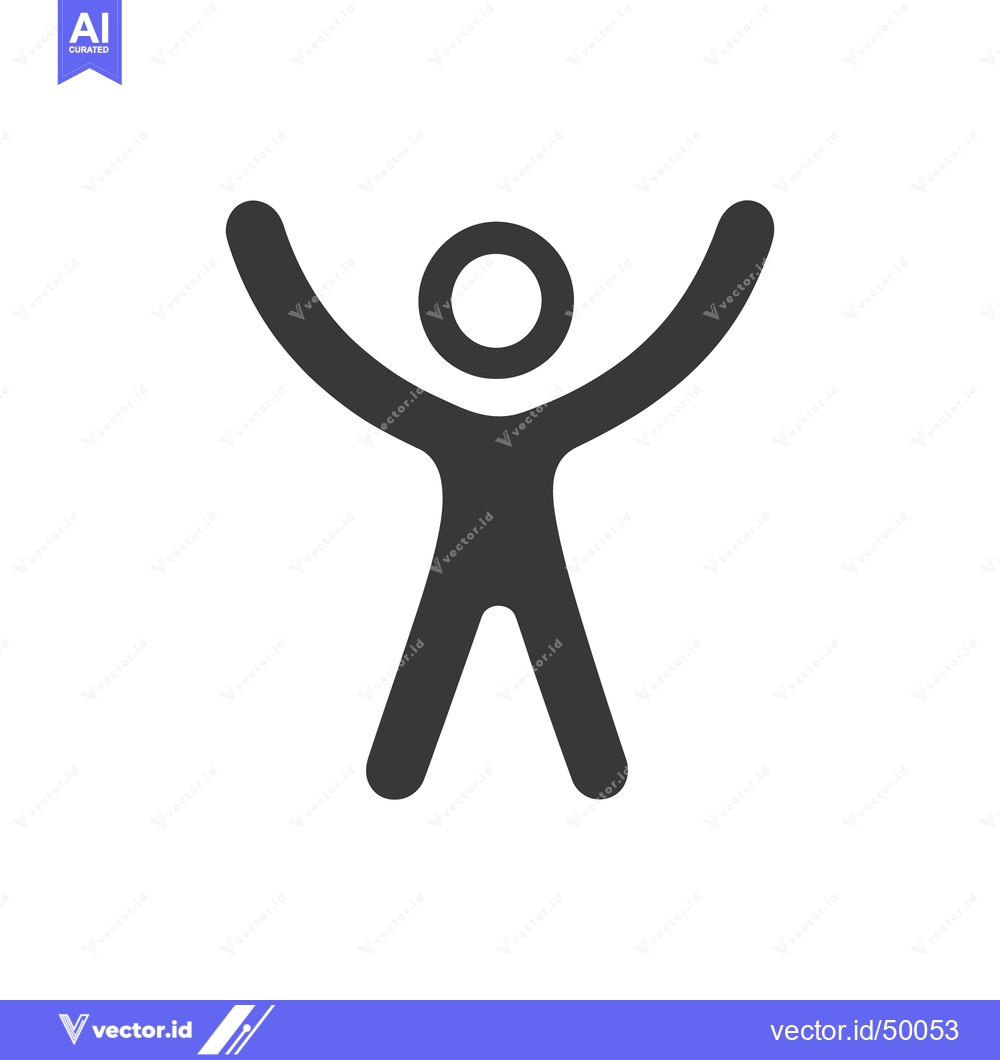 Premium Vector dari A simplified illustration of a person with arms raised up