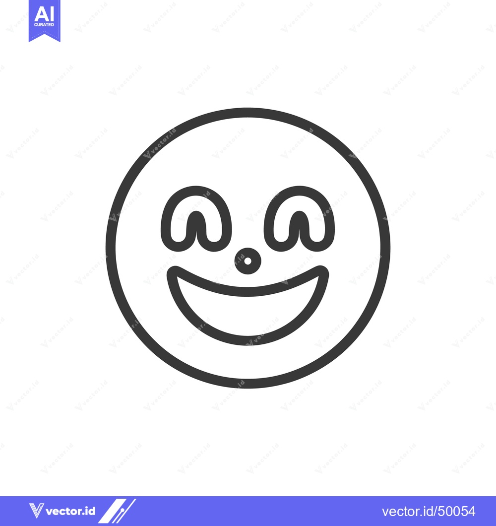 Premium Vector dari Simple illustration depicting a smiling face with expressive open eyes
