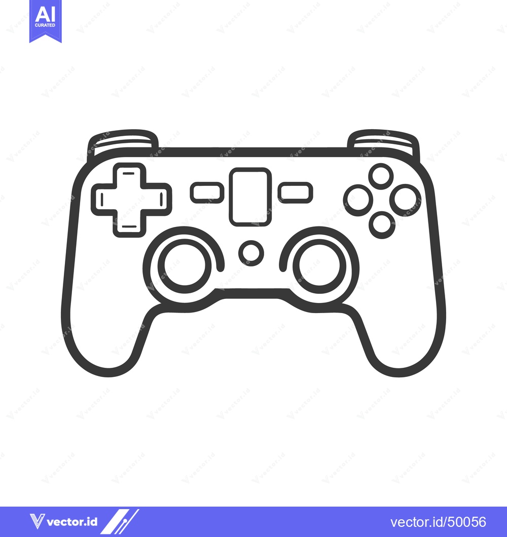 Premium Vector dari A simple black and white illustration of a game controller