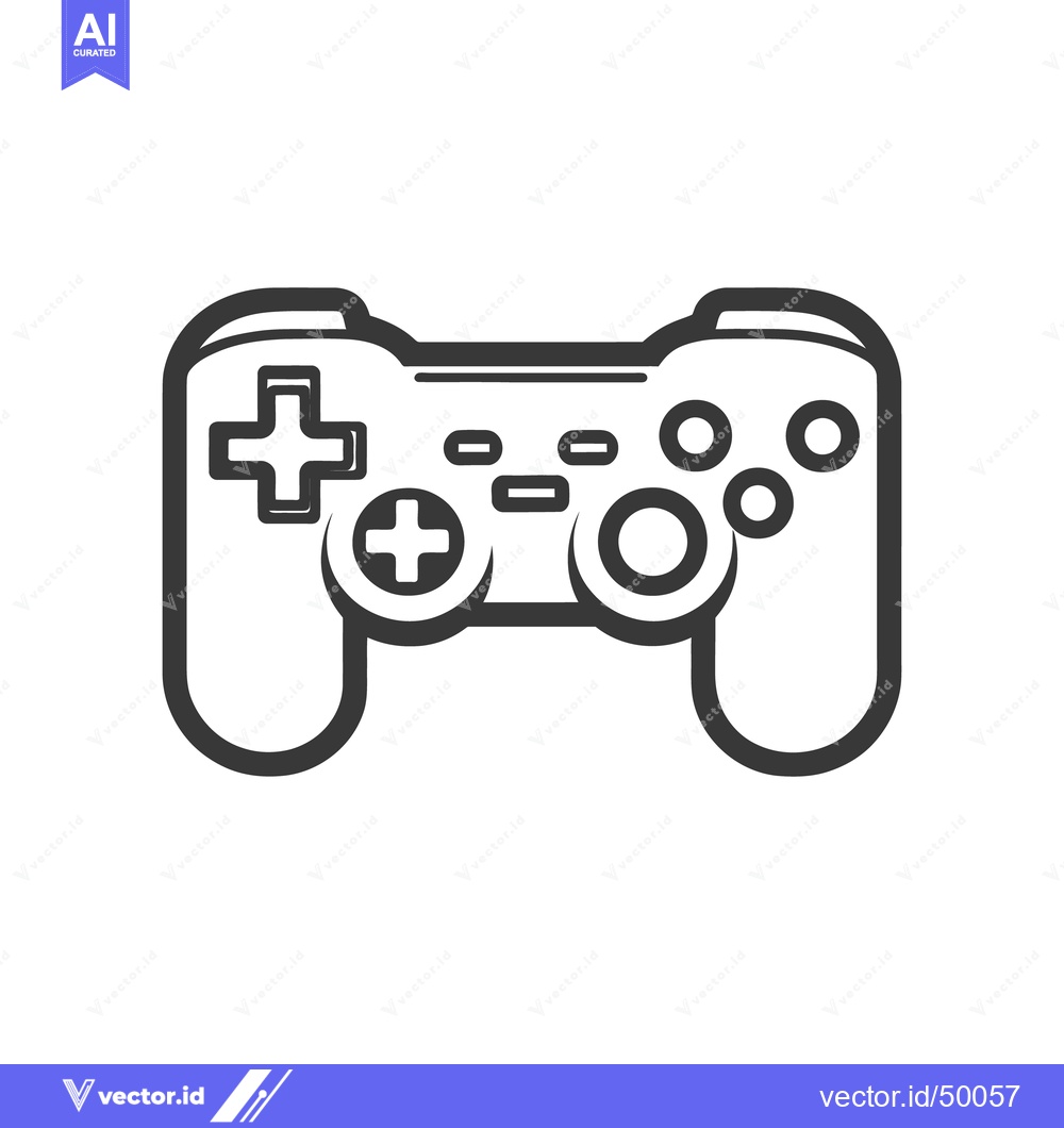 Premium Vector of A stylized drawing of a gaming controller in monochrome