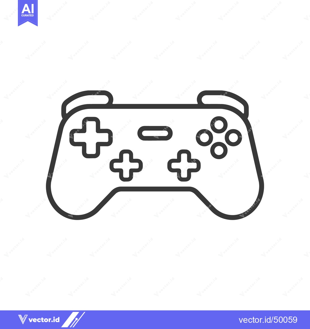 Premium Vector dari A black and white graphic of a gaming controller