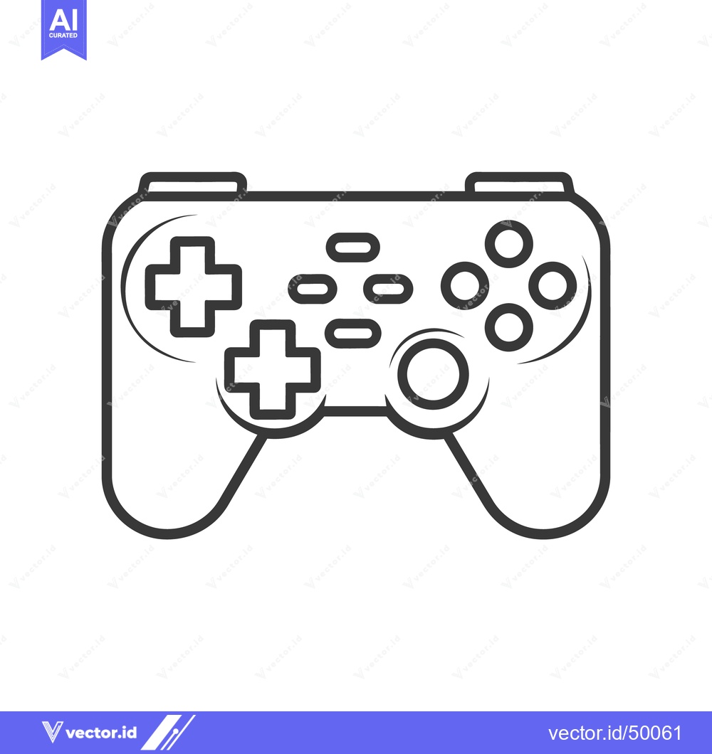 Premium Vector dari A black and white illustration of a game controller