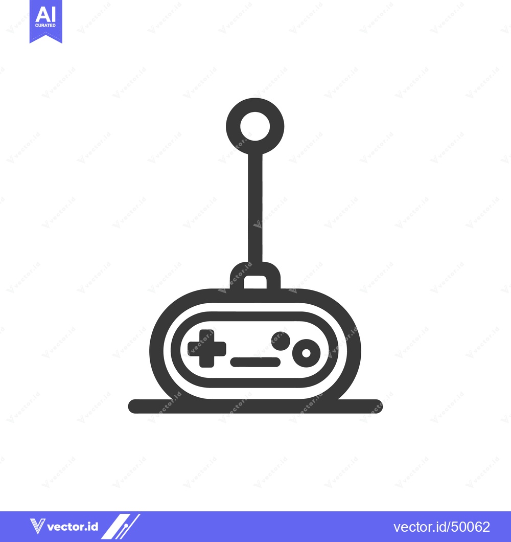 Premium Vector dari Minimalist Joystick Icon: Retro Gaming Controller Symbol in Black and