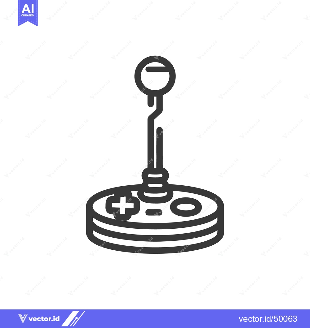 Premium Vector dari Retro Joystick Icon: Minimalist Black and White Gaming Controller Desi