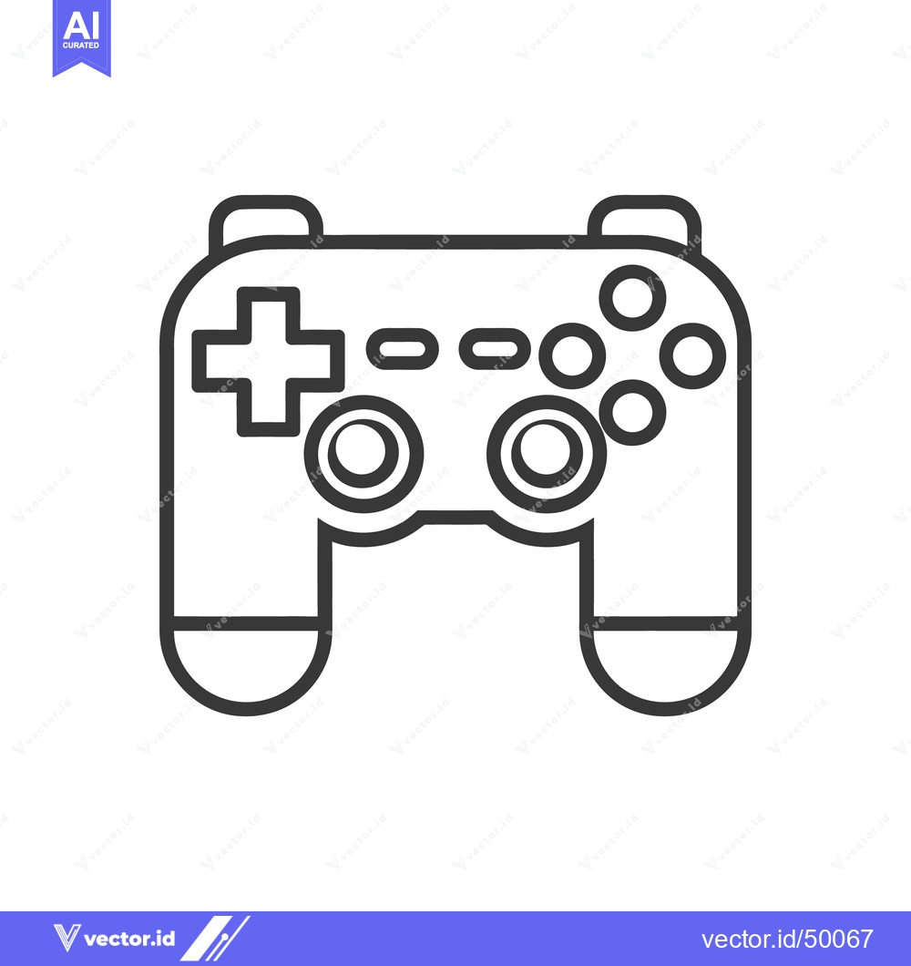 Premium Vector of A simple outlined illustration of a video game controller device