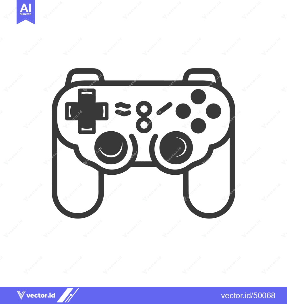 Premium Vector of An illustrative graphic depicting a video game controller in outline s