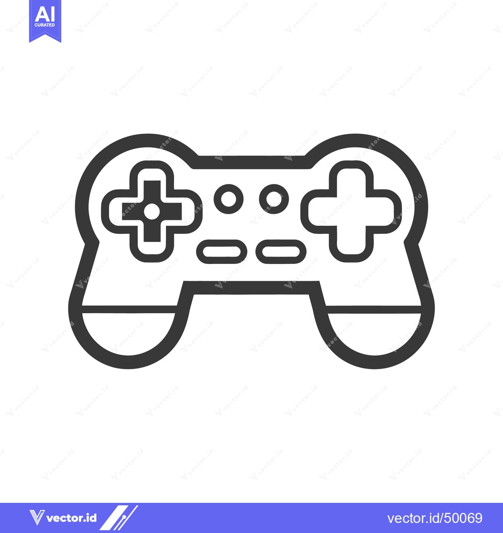 Premium Vector dari A simple stylized graphic of a game controller silhouette