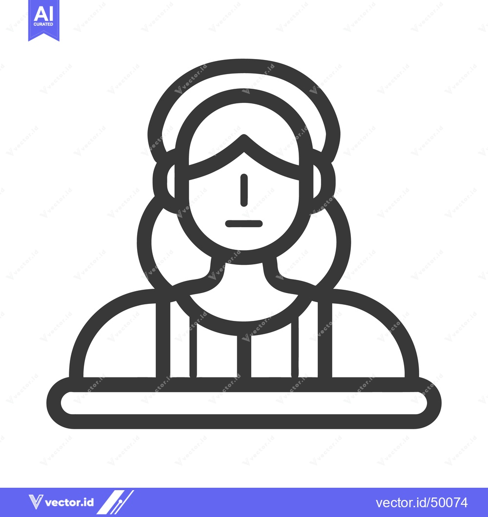Premium Vector of A minimalistic outline depicts a woman with distinctive hair styling