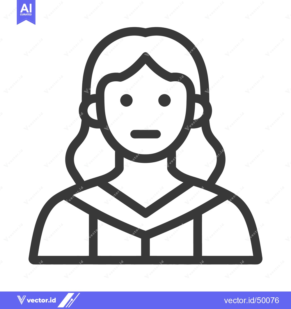 Premium Vector dari Simple grayscale line drawing of a woman from the chest up