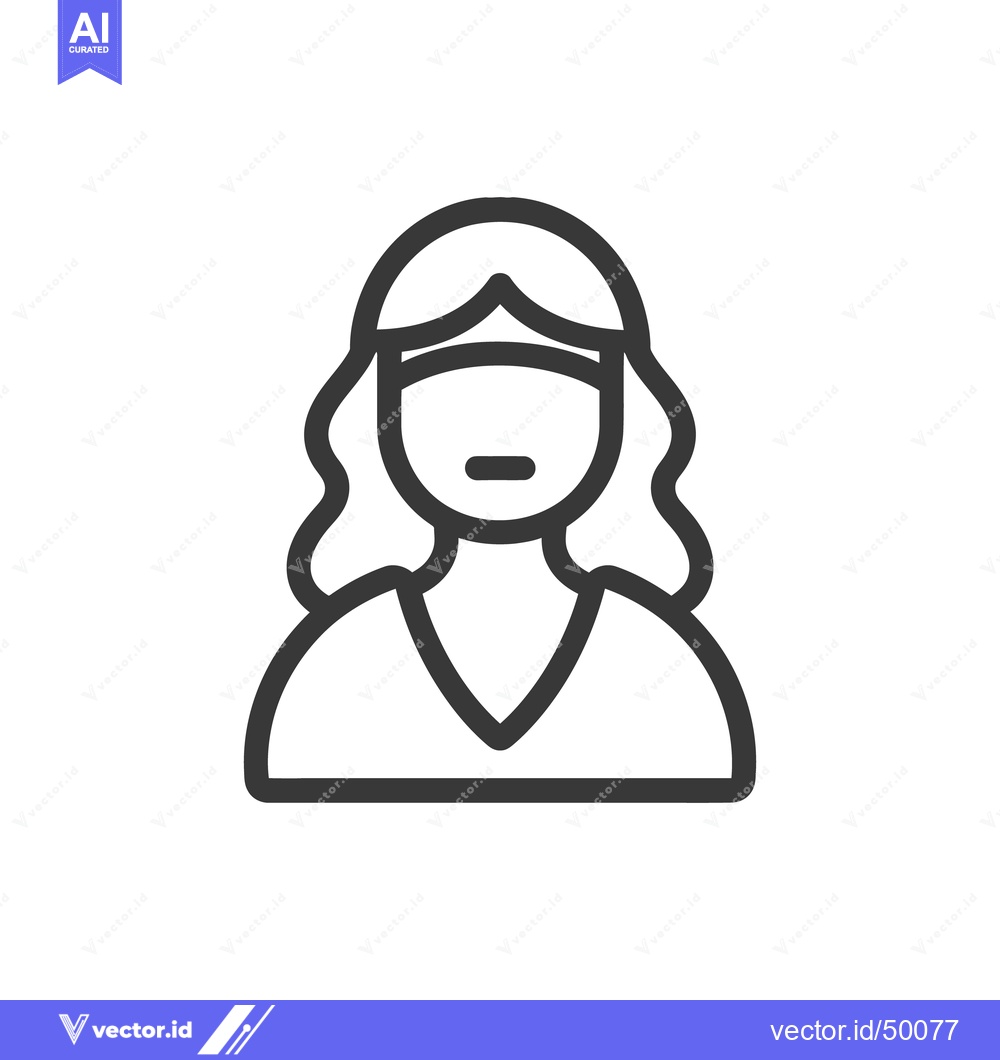 Premium Vector of Simple vector graphic of a female person portrait illustration