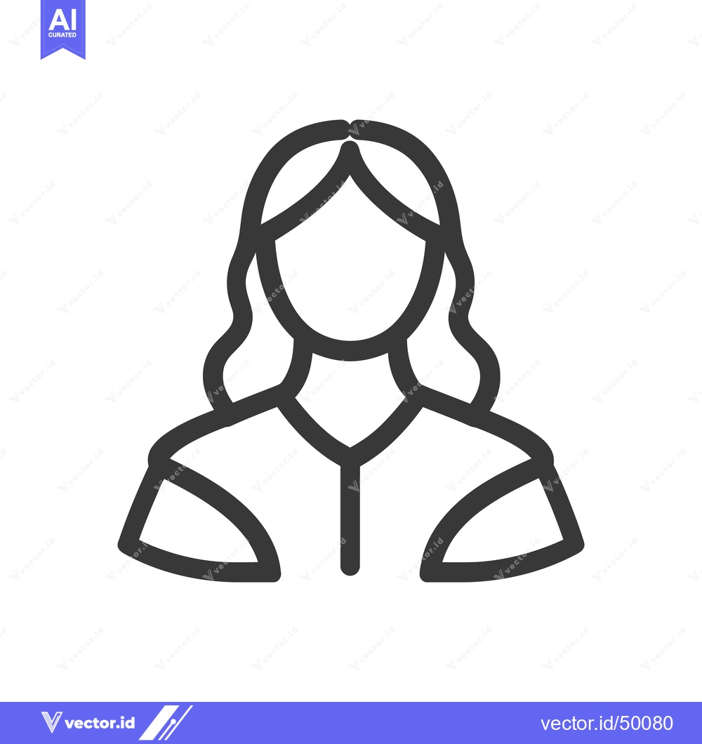Premium Vector dari A simple line drawing depicting a woman in a shirt