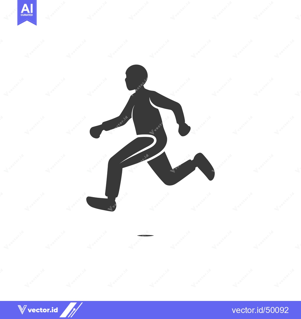 Premium Vector of The simple grayscale silhouette of a person during a run