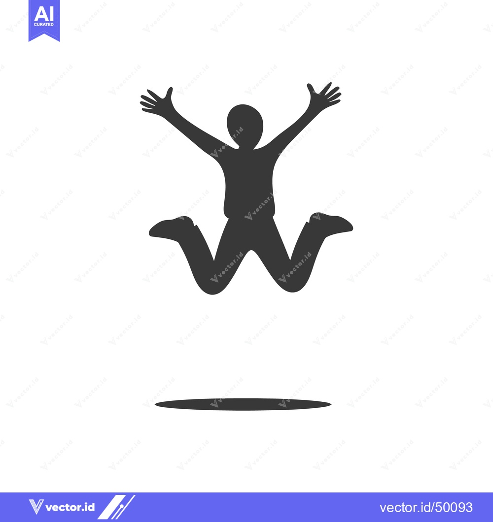 Premium Vector of A Silhouetted Person Appears to be Joyfully Jumping in the Air