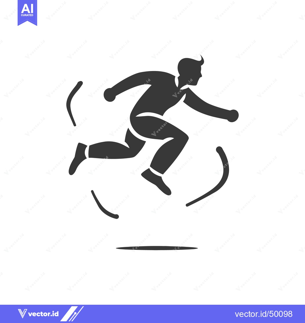Premium Vector of A simplified silhouette represents a person in mid stride during runni