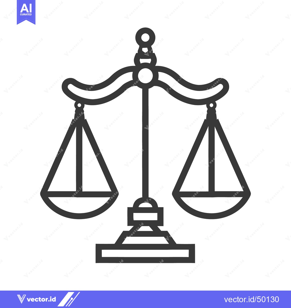 Premium Vector dari The Black Line Art Depicts A Set Of Balancing Scales