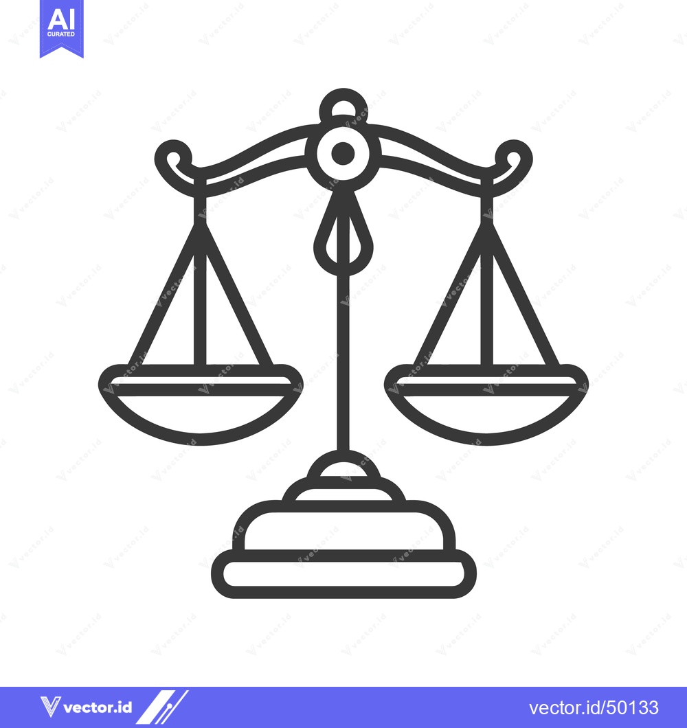 Premium Vector dari A Black And White Line Drawing Depicting Balanced Scales