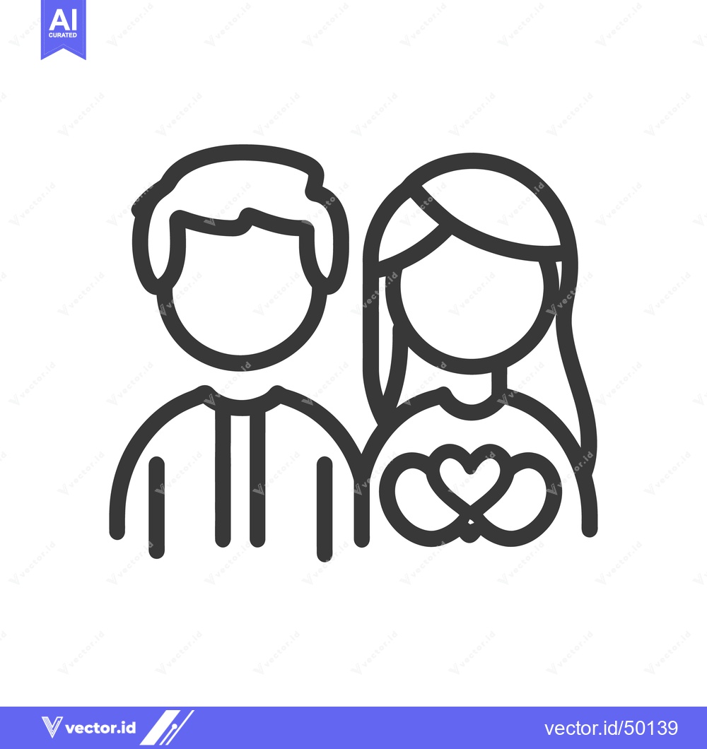 Premium Vector dari A loving couple icon depicting a pair of persons together