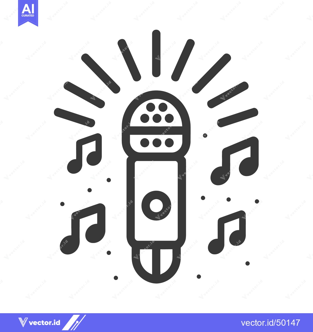 Premium Vector of A microphone with music notes radiating creative audio energy